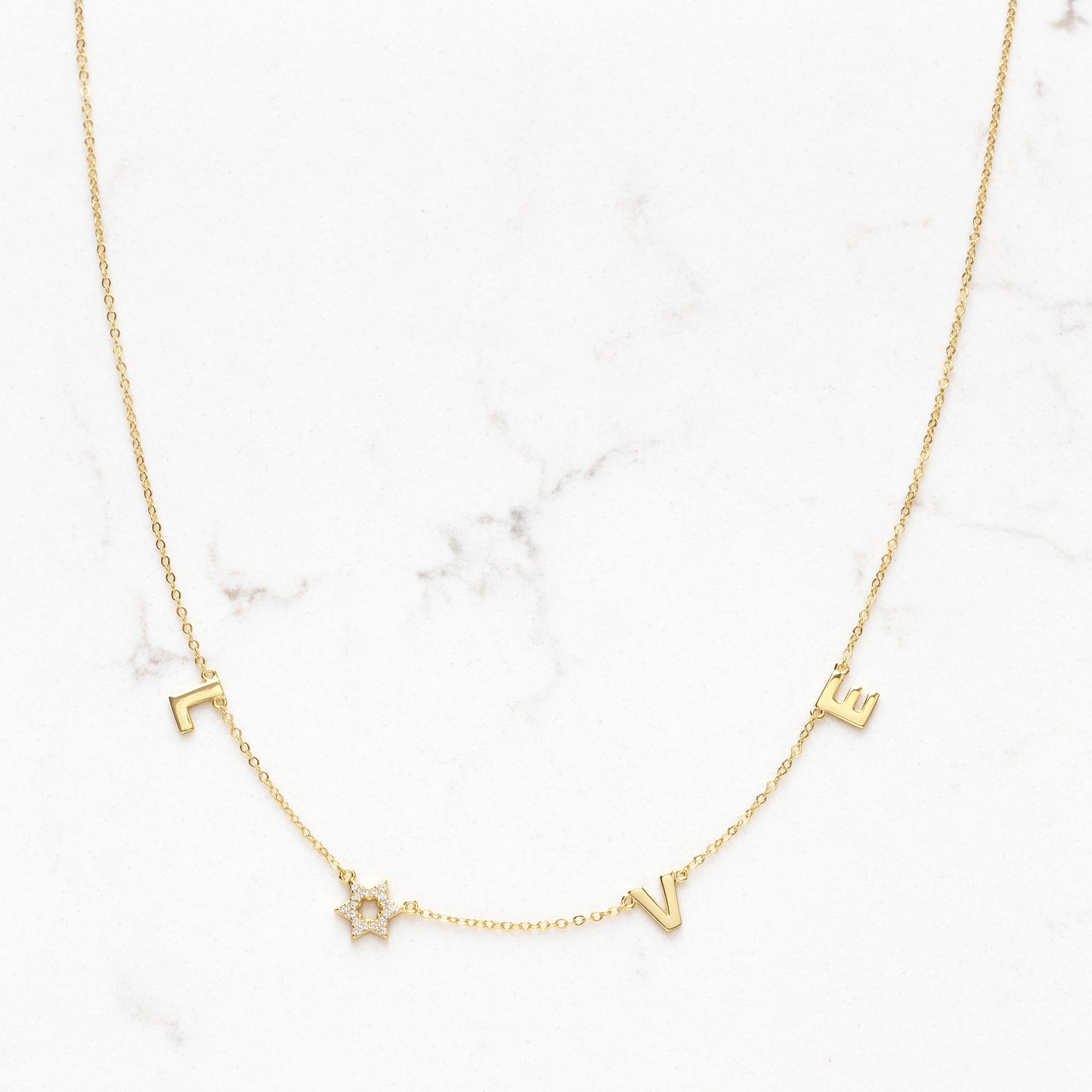 Jewish Star Crystal Love Necklace
