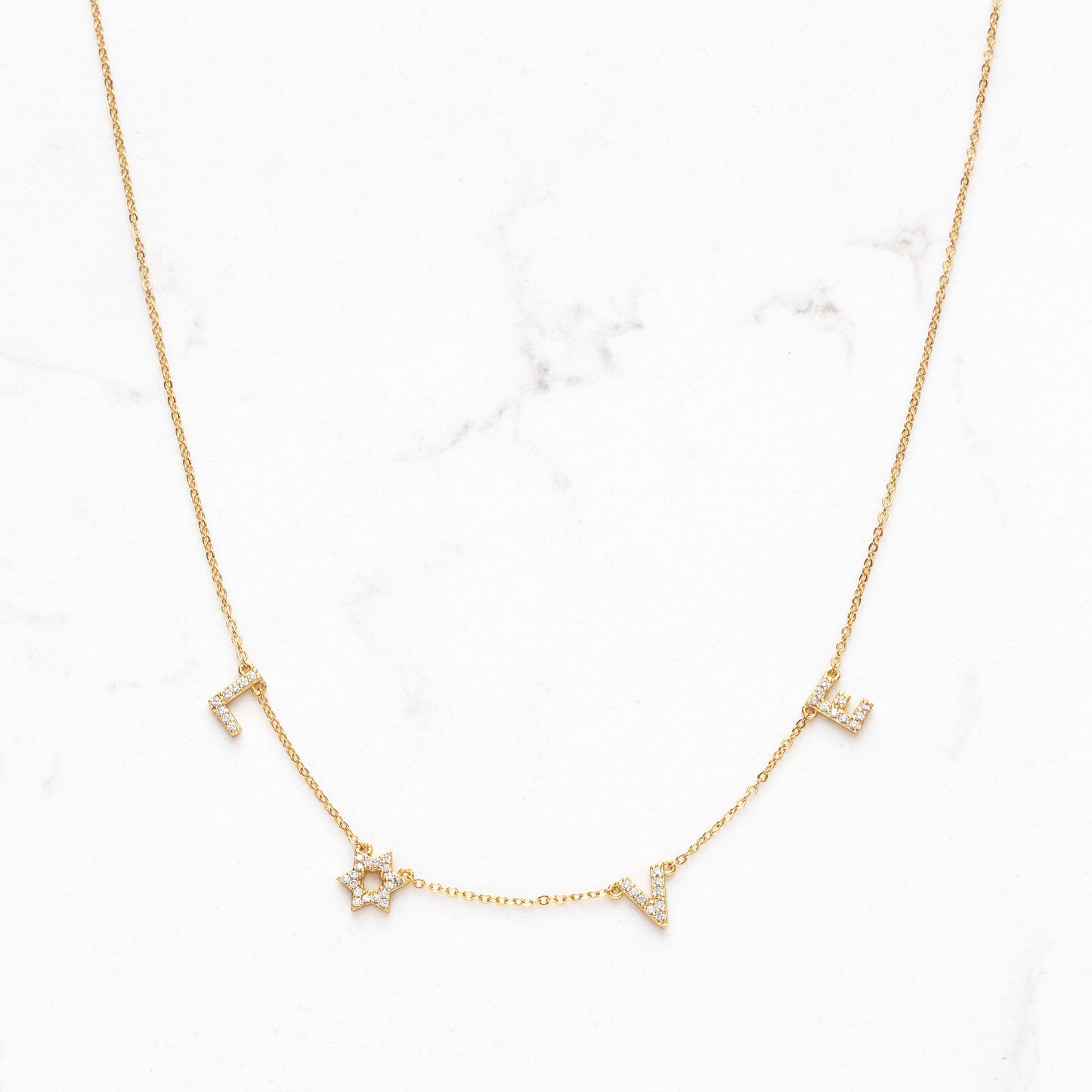 Jewish Star Crystal Love Necklace