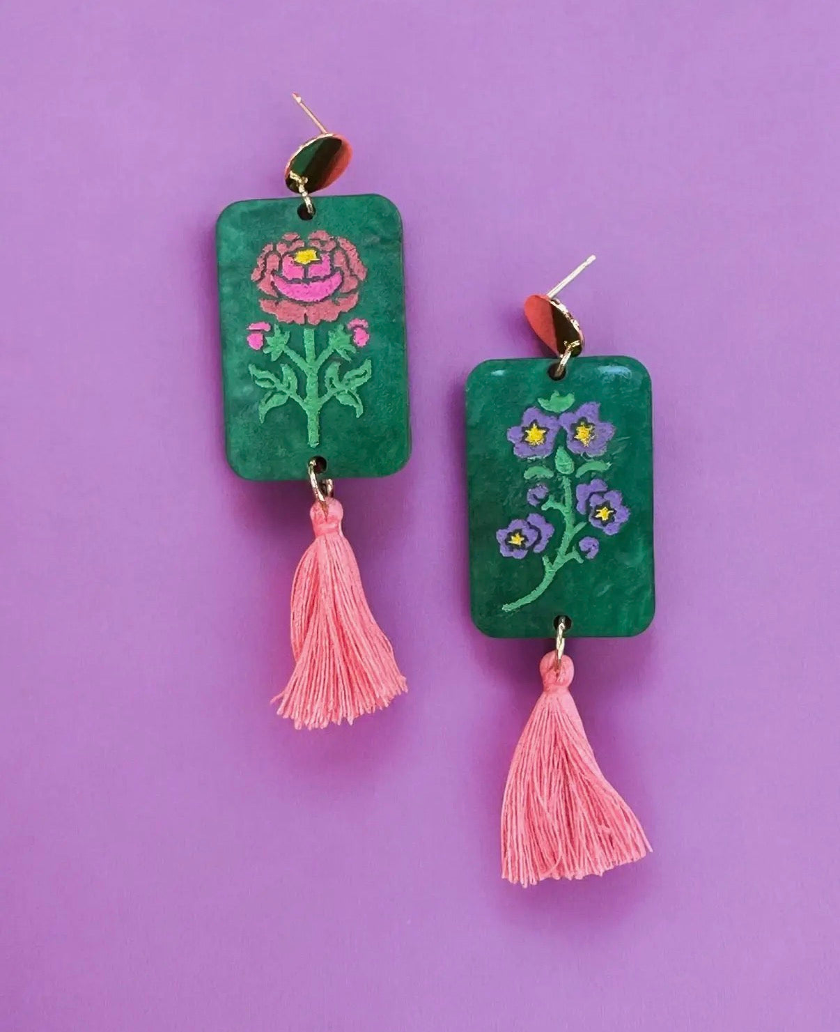 Mahjong Tassel Earrings
